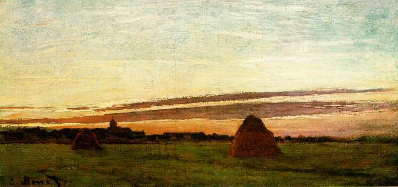 Haystacks at Chailly at Sunrise, Claude Monet